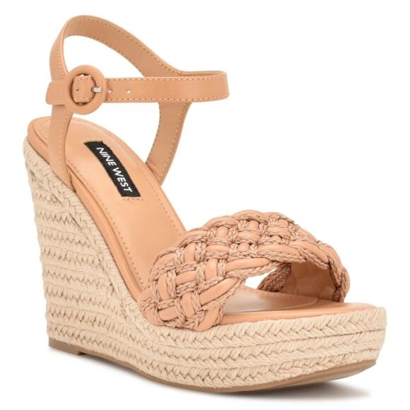 Nine West Womens Ankle Strap Warm Wedge Sandals - Picture 1 of 1